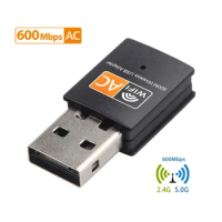 Dual Band USB Wifi 600Mbps Adapter AC600 2.4GHz 5GHz WiFi Mini Computer 8811CU Chip Network Card Receiver 802.11b/n/g/ac