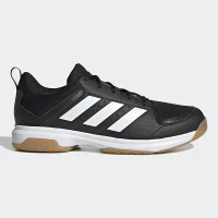 【Adidas】LIGRA 7 男鞋 女鞋 排球 羽球 皮革 網布 拼接 黑 (FZ4658)-UK8