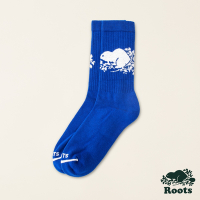 Roots配件-絕對經典系列 海狸LOGO長襪-藍色