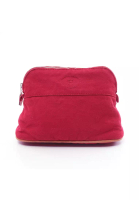 Hermes 二奢 Pre-loved Hermès bolide pouch 20 cosmetic pouch canvas leather Bordeaux