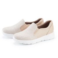 【ORIN】雙材質拼接輕量舒適厚底休閒鞋(裸色)