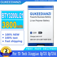 3800mah GUKEEDIANZI Battery For TD Tech Dingqiao Ep720 Ep720d Walkie-Talkie Recorder Big Power bateria
