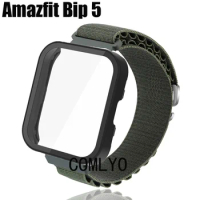 Band For Amazfit Bip 5 Strap Nylon Adjustable Soft Bracelet bip5 Case Protective shell Cover Belt Screen protector film