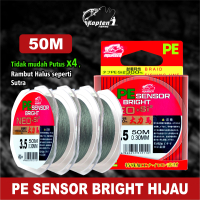 Kapten Fishing Tali Pancing PE Sensor Bright NEO+ Warna HIJAU Senar Pancing 50m SuperKuat benang pe 