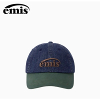 หมวกเดนิม Emis สีฟ้า-เขียว ทำจากผ้าลูกฟูก โลโก้ใหม่ หมวกบอลเดนิม สีเดนิมสีน้ำเงินเข้ม ของแท้ 100% พร