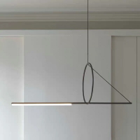 北歐現代創意客廳LED吊燈藝術長條極簡餐廳樣板房書房設計師吊燈