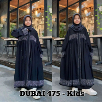 Abaya Anak Sifon Jetblack Hitam Swarozky Gamis Kids Mewah Dress Pesta - DUBAI 475 KIDS