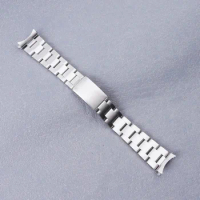 Rolamy 20mm 316L Stainless Steel Silver Hollow Endband with Oyster Bracelet Watch Band For Seiko 5 Sports SRPE61-67 SRPG61-63