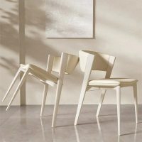 北歐奶油風餐椅法式輕奢創意客廳家用白色舒適洽談休閑椅現代簡約 全館免運