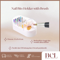 Nail Bits Holder with Brush Brush Clener Mata Bor Kuku