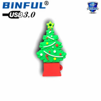 BINFUL Authentic USB 3.0 Red Christmas tree usb flash drive 4GB 8G 16G 32G 64G 128G 256GB pen drive usb memory stick u disk Gift