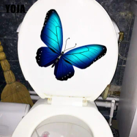 YOJA 20.3X20.3CM Ink Green Butterfly Home Baby Bedroom Wall Sticker Funny Cartoon Toilet Decal T1-2140