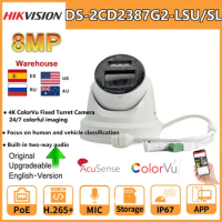 HIKVISION 4K COLOR NIGHT Camera DS-2CD2387G2-LSU/SL 8MP Turret ColorVu CCTV Cameras 24/7 Colorful Image Built-in Two-way Audio