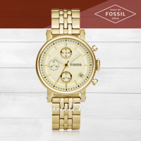 【FOSSIL】時尚首選_不鏽鋼錶帶_日期顯示_指針女錶(ES2197)