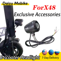 Electric Scooter Front Light for X48 EScooter Waterproof Aluminum Alloy Exclusive Accessories USB Socket Accelerator