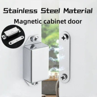 2 Pack Stainless Steel Slim Cabinet Magnetic Hook Sticky Drawer Waterproof for Kitchen Wardrobe Door Closure Magnetic Door Catch