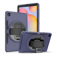 Kids Case for Samsung Galaxy Tab S6 Lite Silicone Case 2022 2020 P615 P610 P613 P619 Shockproof Stand Cover with Hand Strap