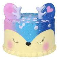 New Jumbo Kawaii Colorful Deer Cake Squishy Simulation Slow Rising Sweet Scented Soft Squeeze Toy Stress Relief Fun for Kid Gift