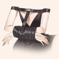 Leather Handcuffs Sex Toys For Women Couples BDSM Bondage Glove Sleeves Armbinder Exotic Restraint Sex Shop Costumes Tools