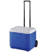 【美國 Coleman】海洋藍托輪冰箱 56L.高效能行動冰箱.保冷保冰箱(CM-27863)