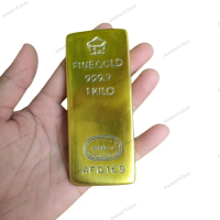 Miniatur Logam Mulia Emas Batangan Diecast Fine Gold 999.9 Bahan Alumunium Finishing Gold