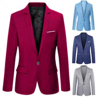 Men Blazer High Quality Gentleman Men Slim Blazer Suit Coat business Blazer Jacket Wedding Gown Blazers for Men Suit Tops