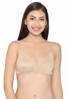 Clovia Clovia Non-Padded Non-Wired Full Coverage Spacer Cup Bra in Nude Colour - Cotton