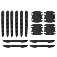 Car Door Handle Bowl Scratch Protector Carbon Fiber Stickers Rearview Mirror Protection Strip For Car Auto Accessories