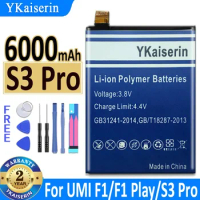 YKaiserin Battery S 3 Pro 6000mAh for UMI Umidigi F1 / F1 Play / S3 Pro S3Pro F1Play Mobile Phone Replacement Batteria Warranty