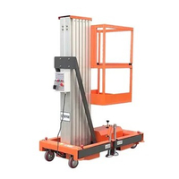 4M 6M 8M 10M 150kg Single Mast Mobile Ladder Aluminum Alloy Man Lift Platform