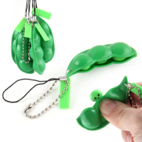 Fidget Toys Pack Anti Stress Peas Squishy Squeeze Decompression Kawaii Antiestres Beans Keychain Edamame Key Chain Reliever Toy
