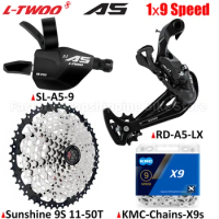 LTWOO A5 1X9S MTB Bicycle Derailleur Groupset Compatible SHIMANO 9V SUNSHINE 36T 42T 46T 50T Cassette Flywheel 9 Speed VG Chains