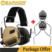 EARMOR M31 Military Tactical Headset &amp; ARC Helmet Rail Adapter Mounting Base Shooting Earmuffs Anti-Noise Headphones