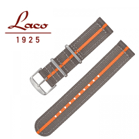 Laco朗坤 402169 尼龍錶帶 灰橙 20mm 原廠錶帶(尼龍 錶帶)