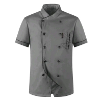Baju Chef chef jacket Lengan Pendek Unisex Pria Wanita High Quality Panjang