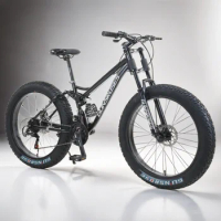 26*4.0 wide tire MTB snow beach mountain bike Full Suspension Fatbike high carbon steel soft tai Cross Country Bicycle adult
