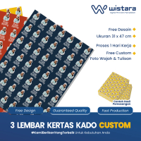 Kertas Kado Custom Foto Muka / Wajah Ukuran A3+ Free Desain