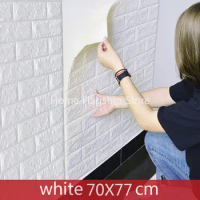10pcs 70x77cm 3D Wall Stickers Living Room Decor 3D Foam Sef Adhesive Peel And Stick Stone Wallpaper 3D Tiles Wallpaper