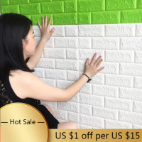 PE Foam 3D Wall Stickers Safty Home Decor Wallpaper DIY Wall Decor Brick Living Room Kids Bedroom Decorative Sticker