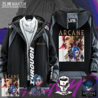 Game LOL Animation Arcane Jinx Fashion jacket coat Cosplay Costume clothes Unisex Arcane BaoBao Hoodie Zipper Hooded Sweatshirt