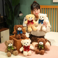 12 Color Big Bow Bear Toys Stuffed Teddy Doll Pillow Soft Home Decor Birthday Presents Wedding Gift