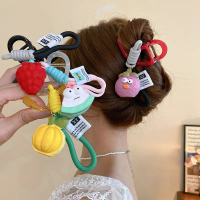 Cute cartoon strawberry mangosteen orange avocado dragon fruit watermelon grab clip sweet back head