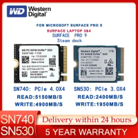 Western Digital WD SN740 SN530 M.2 2230 SSD 1TB 2TB 512GB NVMe PCIe Gen4 x4 for Microsoft Surface Pro X Laptop 3 Steam Deck