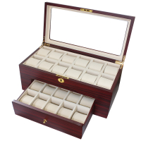 PARNIS BOX 原木22只裝收藏盒 咖啡 抽屜12+10 手錶收藏盒 木盒08-1