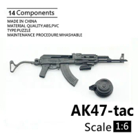 1/6 Scale AK47/AKM Assemble Plastic Gun Model Puzzles Building Brick Military Weapon Sand Table 4D Toy for 12" Action Figure