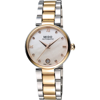 MIDO 美度 官方授權 Baroncelli 優雅羅馬真鑽機械女錶 送禮推薦-33mm M0222072211610