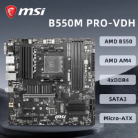MSI B550M PRO-VDH Motherboard with AMD B550 Chipset Supports AMD Ryzen 9 5900X Ryzen 7 5750GE CPU,4x DDR4 Memory 128GB Micro-ATX