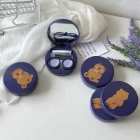 Ins Portable Contact Lens Box Companion Care Pupil Box Storage Box Cute Bear Glasses Case Contact Lenses for Eyes