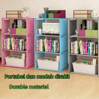VINAFANG Rak Serbaguna Rak Buku Rak Sepatu Portable Multifungsi 4 Lapisan 3 Kisi Susun Termurah Furn