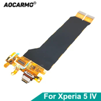 Aocarmo For Sony Xperia 5 IV XQ-CQ72 Charging Port Charge Dock USB Type-C LCD Connector Flex Cable Replacement Part